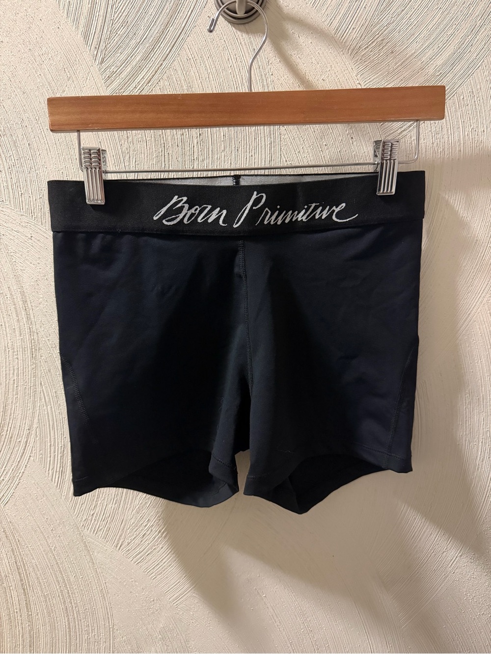 Born Primitive Black High-Rise Bike Shorts with Branded Waistband